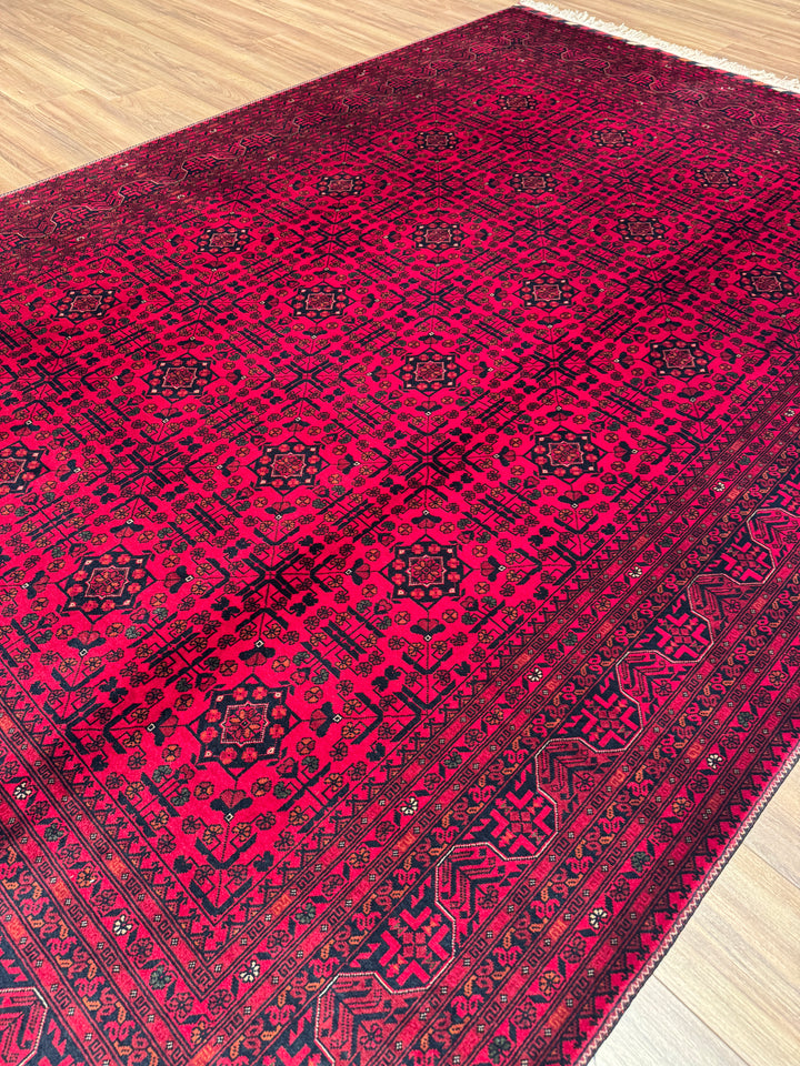 Afgan Halısı Bilcik Orijinal El Dokuması Kök Boya Yün 201x297 5.97 Metrekare - 7x10 ft