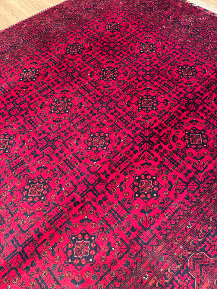 Afgan Halısı Bilcik Orijinal El Dokuması Kök Boya Yün 201x297 5.97 Metrekare - 7x10 ft