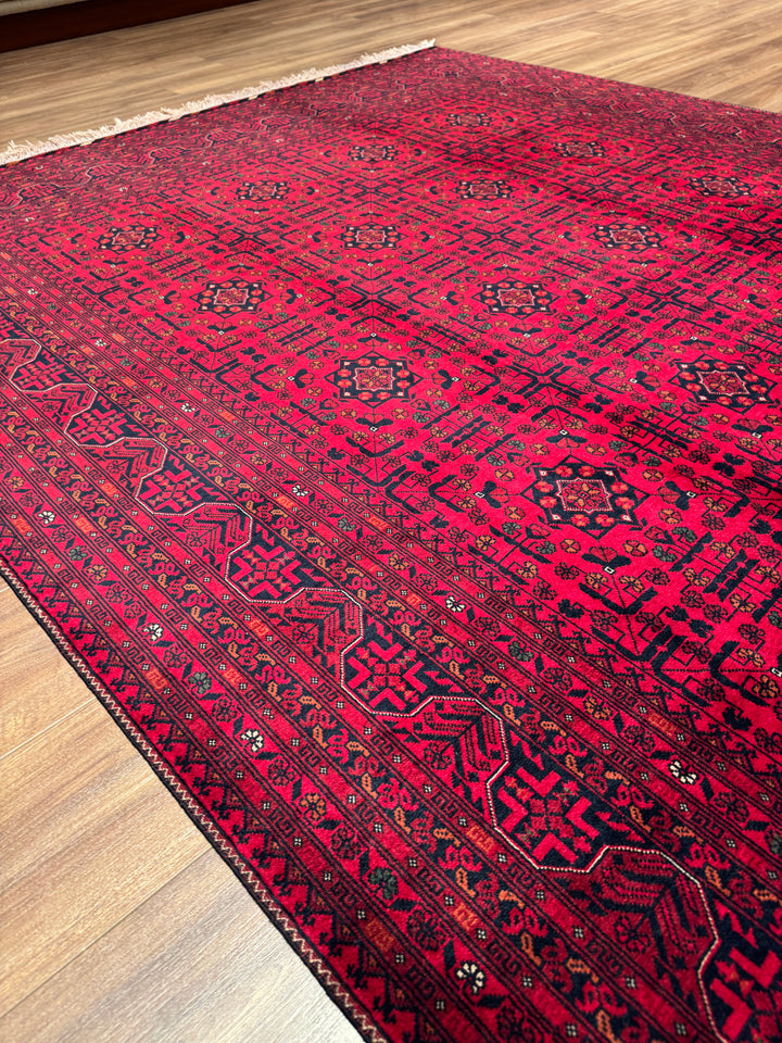 Afgan Halısı Bilcik Orijinal El Dokuması Kök Boya Yün 201x297 5.97 Metrekare - 7x10 ft