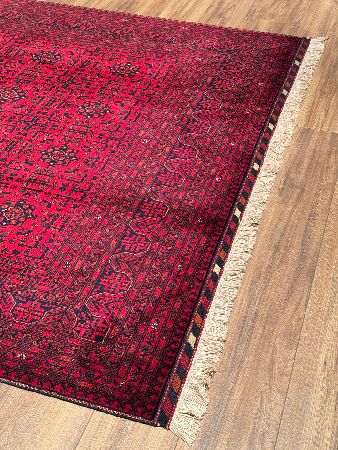 Afgan Halısı Bilcik Orijinal El Dokuması Kök Boya Yün 201x297 5.97 Metrekare - 7x10 ft