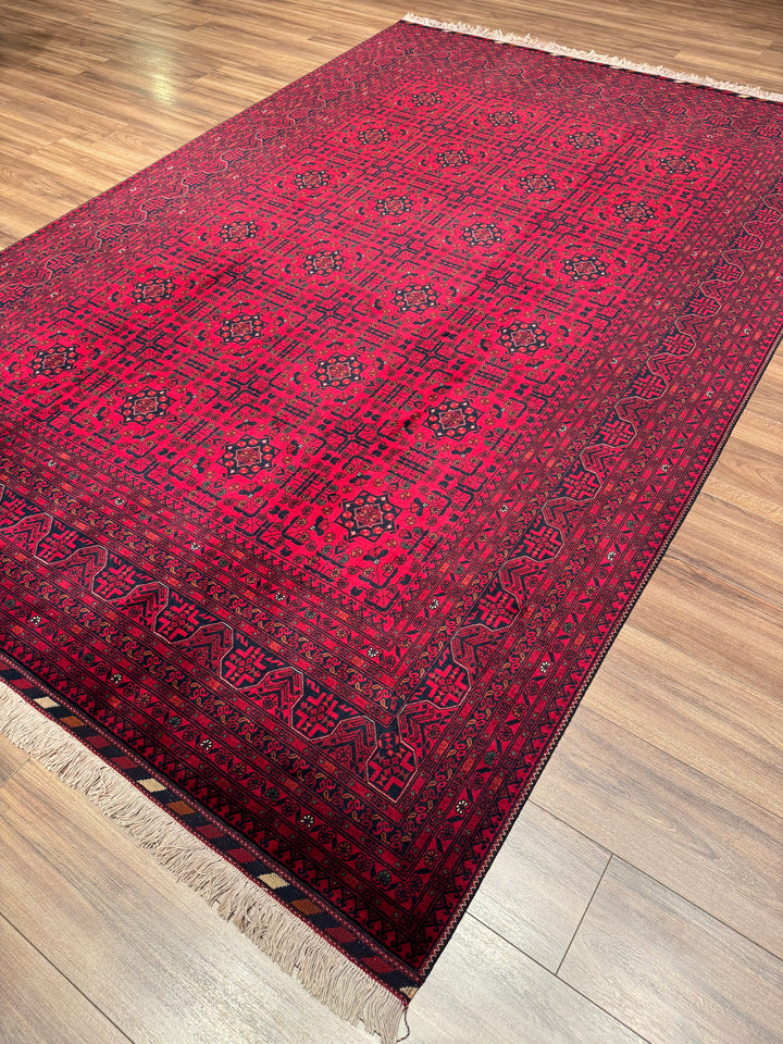 Afgan Halısı Bilcik Orijinal El Dokuması Kök Boya Yün 201x297 5.97 Metrekare - 7x10 ft