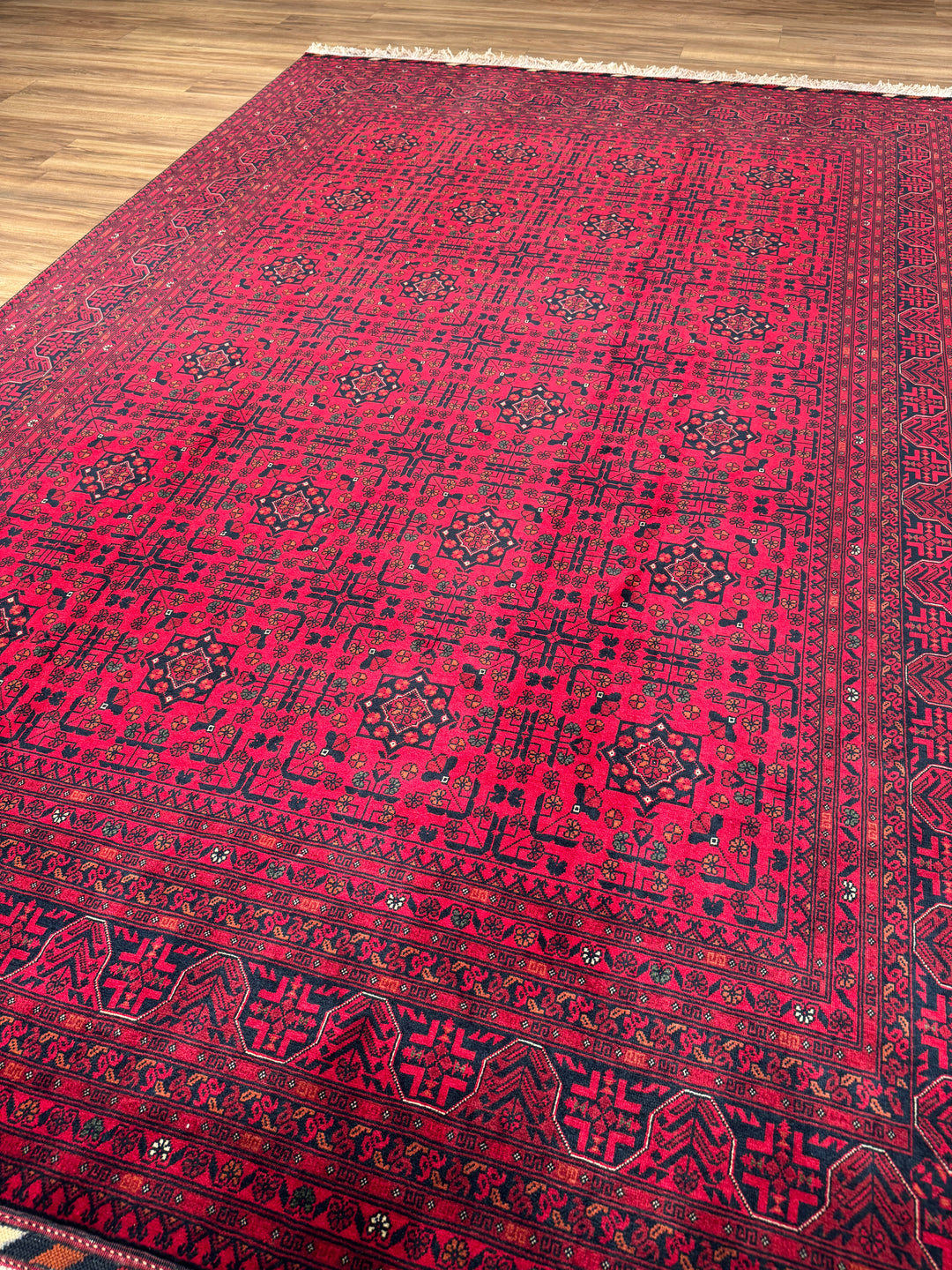 Afgan Halısı Bilcik Orijinal El Dokuması Kök Boya Yün 201x297 5.97 Metrekare - 7x10 ft