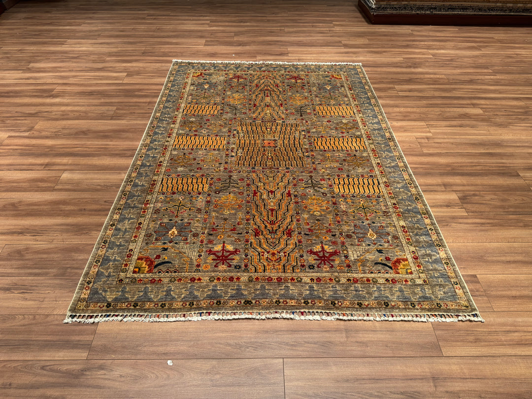 Veziri Original Hand Woven Beige Vegetable Dyed Wool Carpet 171x250 4.28 Square Meters - 5x9 ft