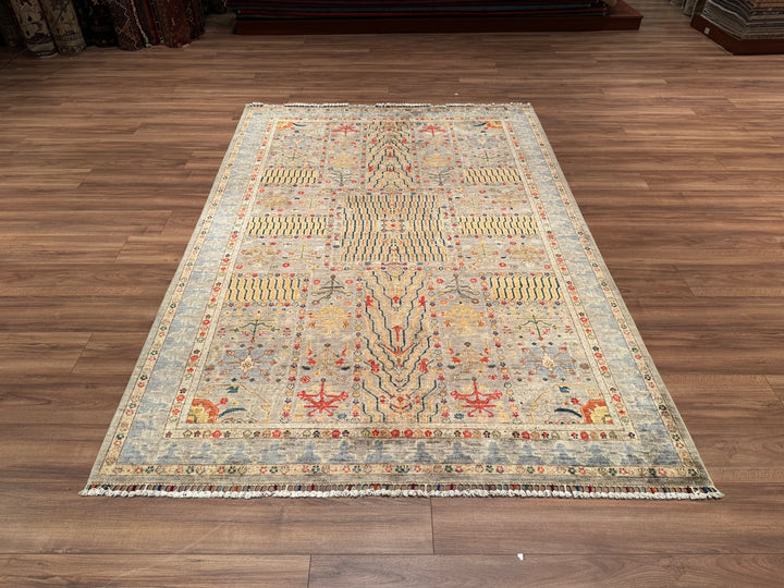 Veziri Original Hand Woven Beige Vegetable Dyed Wool Carpet 171x250 4.28 Square Meters - 5x9 ft