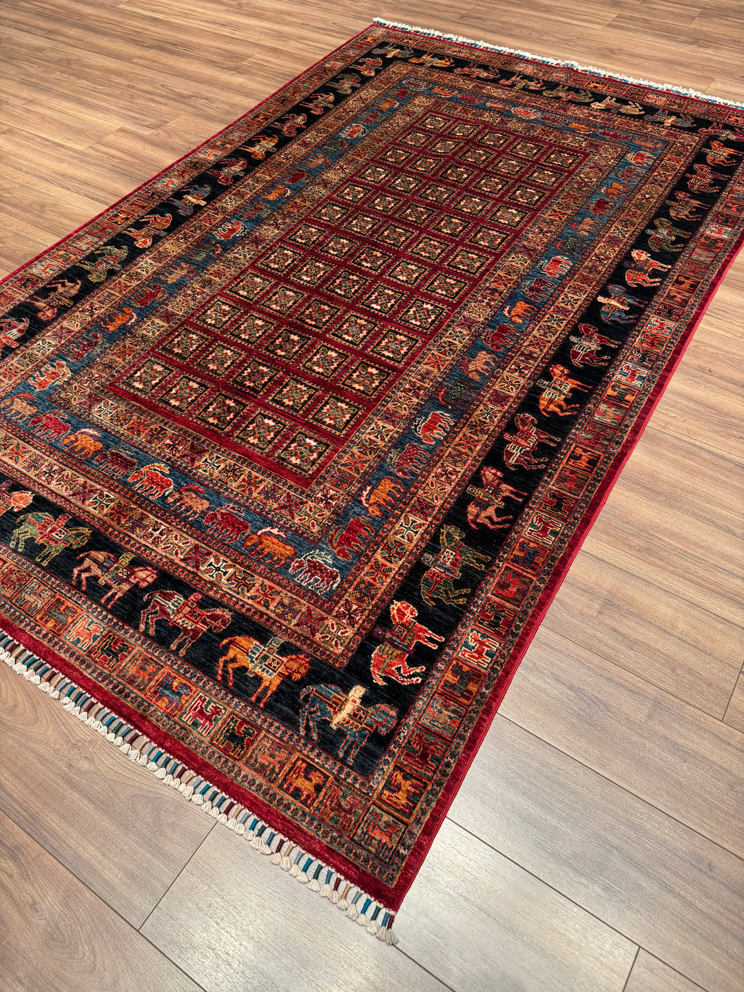 Pazırık Orijinal El Dokuması Multi Kök Boya Yün Halı 170x265 4.51 Metrekare - 5x8 ft