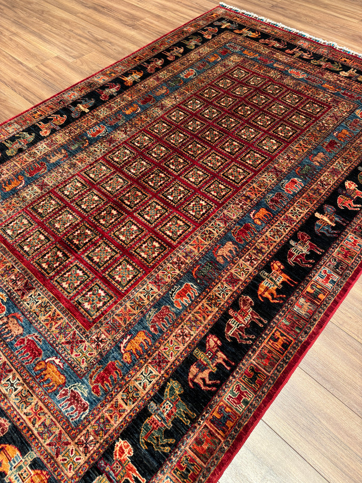 Pazırık Orijinal El Dokuması Multi Kök Boya Yün Halı 170x265 4.51 Metrekare - 5x8 ft