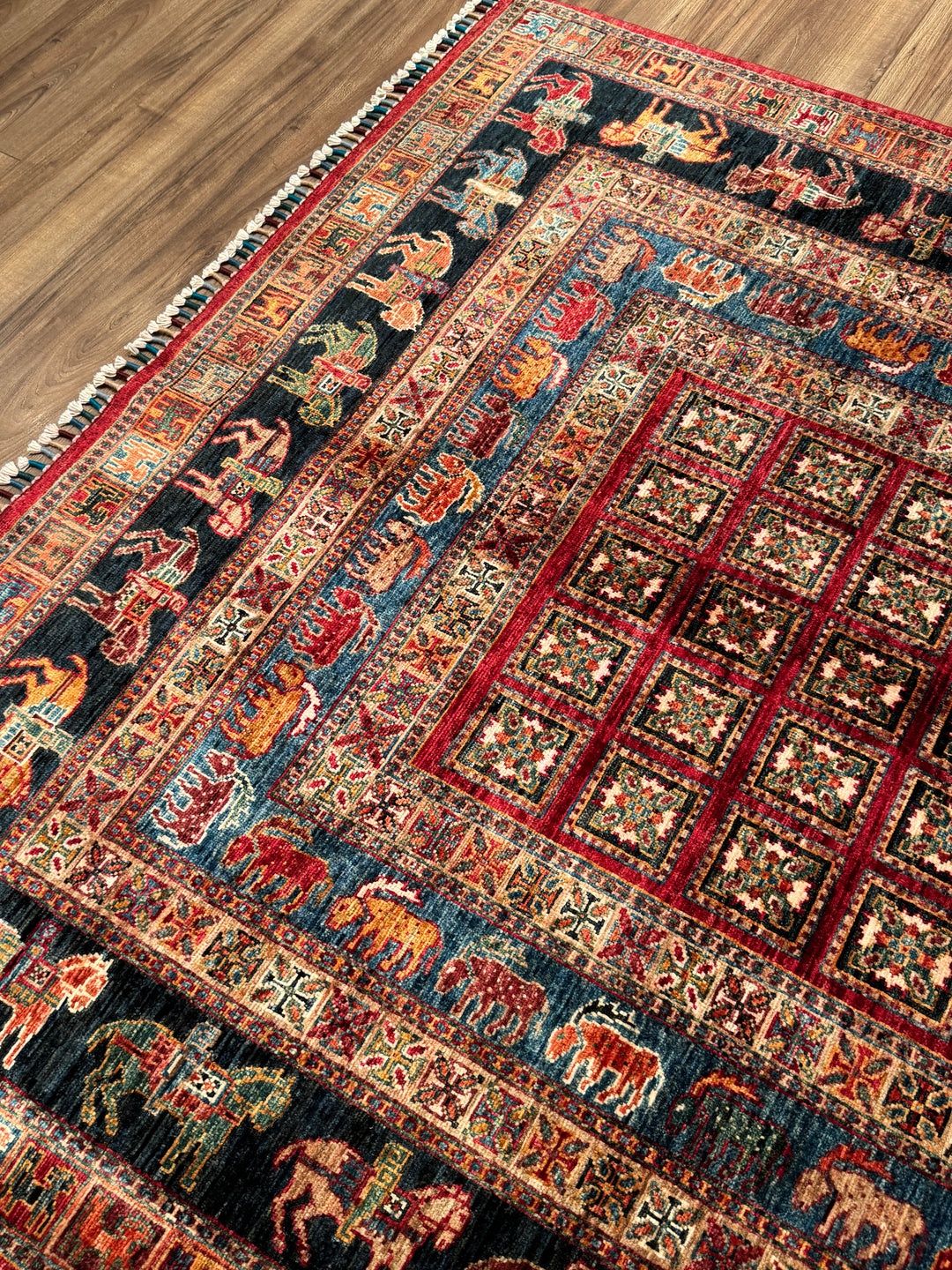 Pazırık Orijinal El Dokuması Multi Kök Boya Yün Halı 170x265 4.51 Metrekare - 5x8 ft