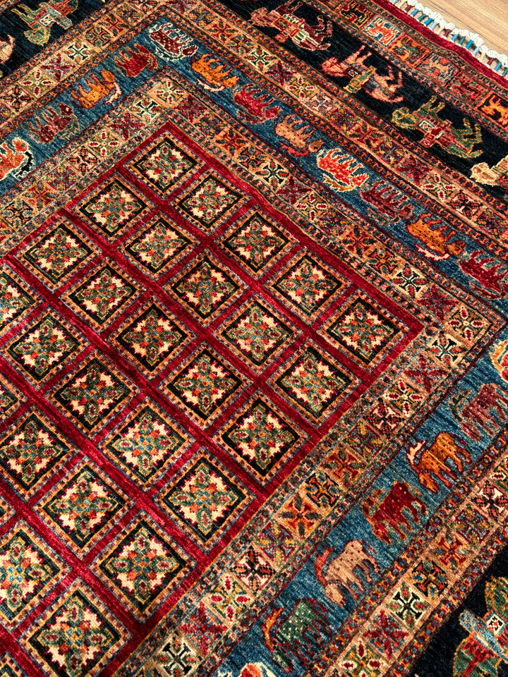 Pazırık Orijinal El Dokuması Multi Kök Boya Yün Halı 170x265 4.51 Metrekare - 5x8 ft