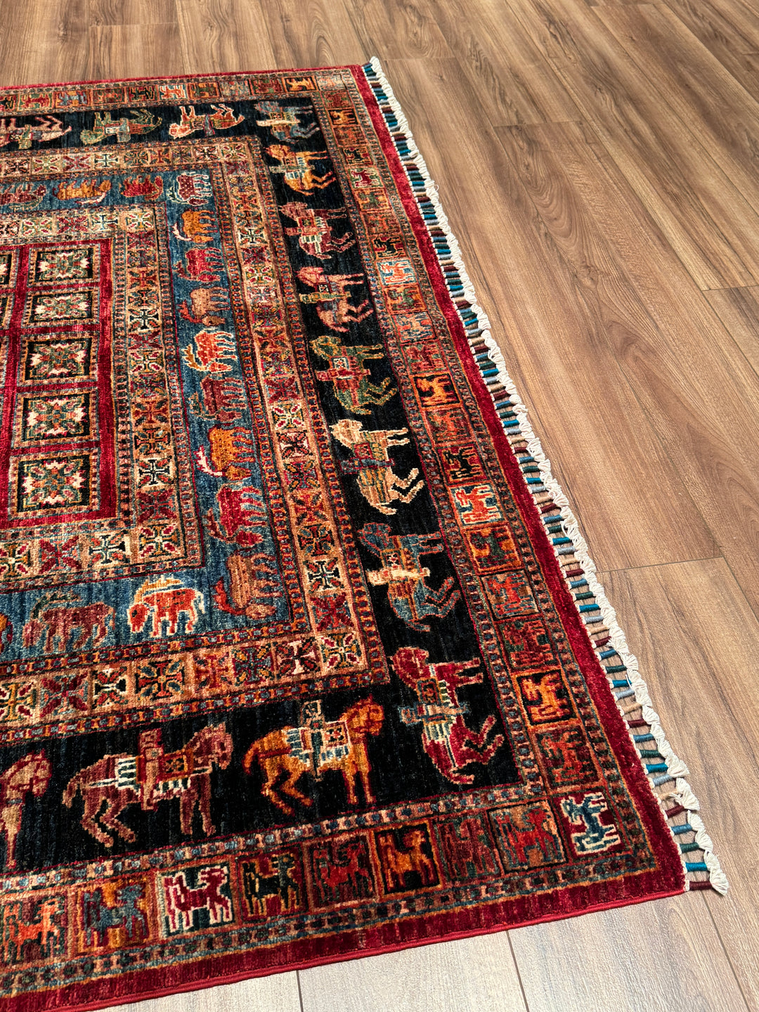 Pazırık Orijinal El Dokuması Multi Kök Boya Yün Halı 170x265 4.51 Metrekare - 5x8 ft