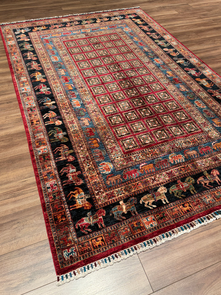 Pazırık Orijinal El Dokuması Multi Kök Boya Yün Halı 170x265 4.51 Metrekare - 5x8 ft