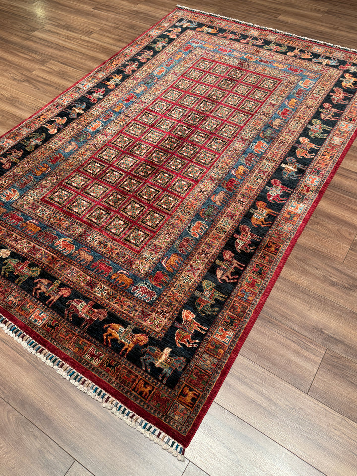 Pazırık Orijinal El Dokuması Multi Kök Boya Yün Halı 170x265 4.51 Metrekare - 5x8 ft