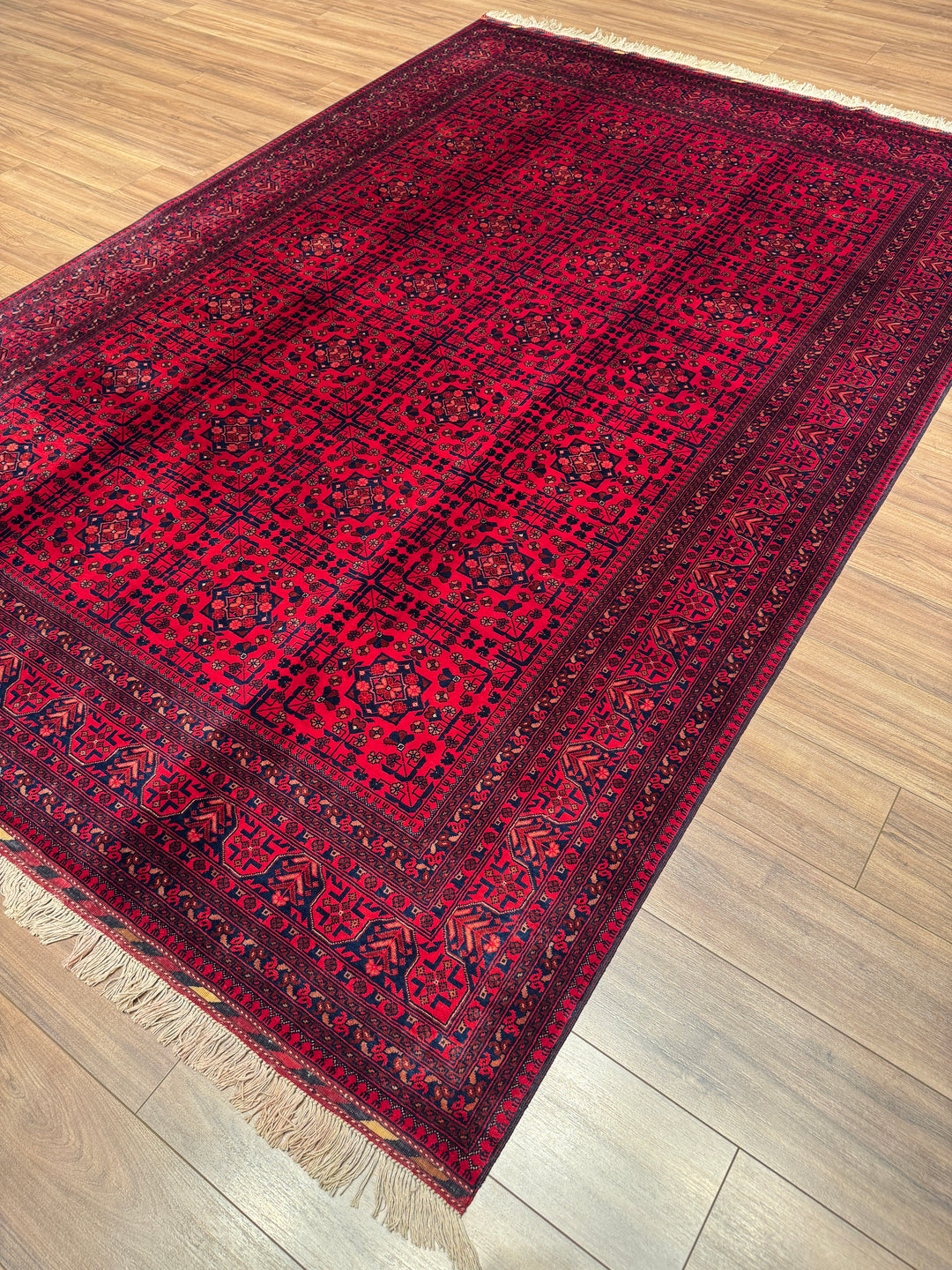 Afgan Halısı Bilcik Orijinal El Dokuması Kök Boya Yün 198x293 5.80 Metrekare - 7x10 ft