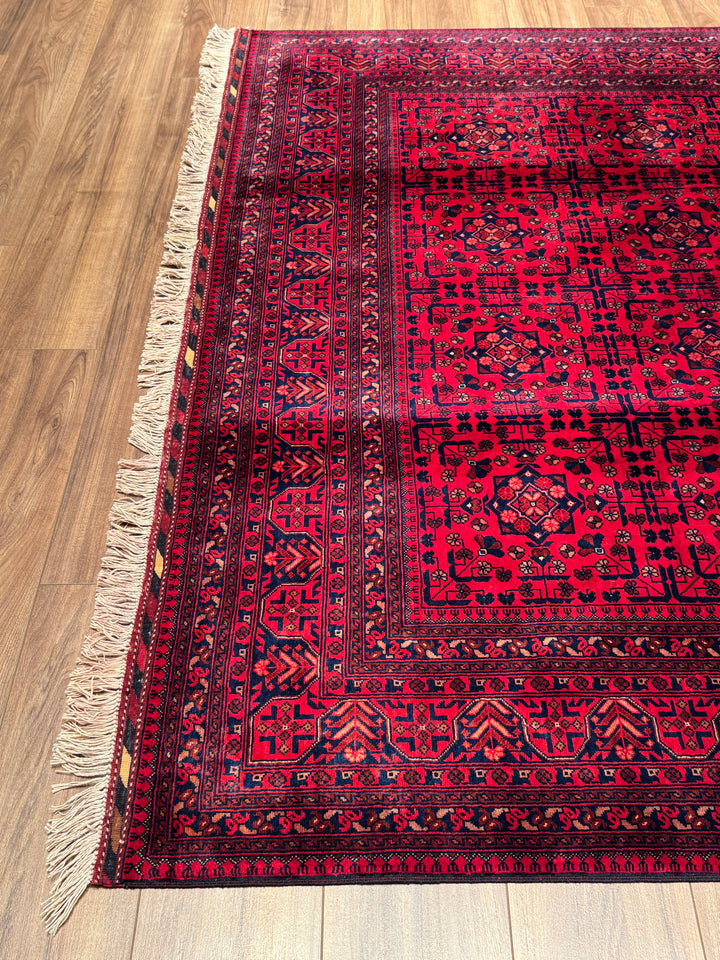 Afgan Halısı Bilcik Orijinal El Dokuması Kök Boya Yün 198x293 5.80 Metrekare - 7x10 ft