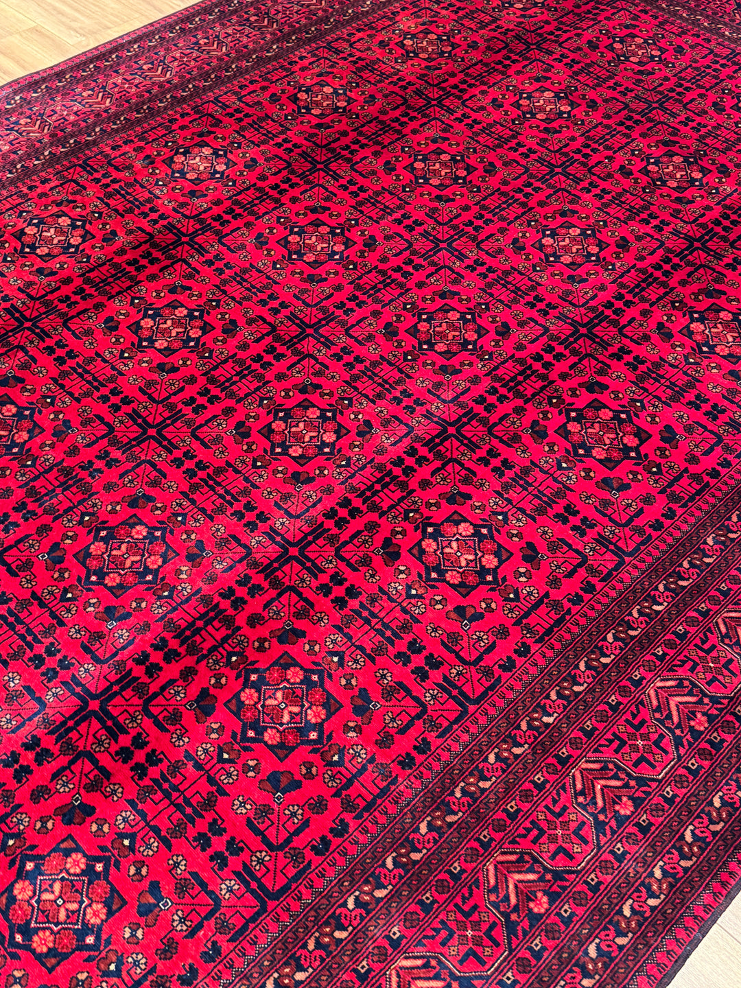 Afgan Halısı Bilcik Orijinal El Dokuması Kök Boya Yün 198x293 5.80 Metrekare - 7x10 ft