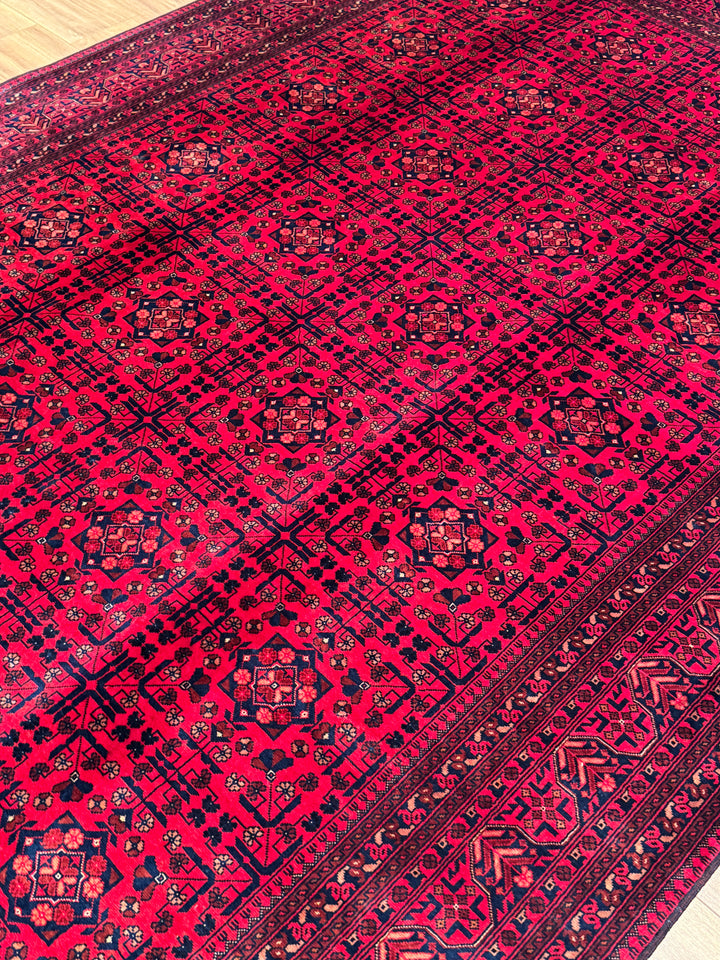 Afgan Halısı Bilcik Orijinal El Dokuması Kök Boya Yün 198x293 5.80 Metrekare - 7x10 ft