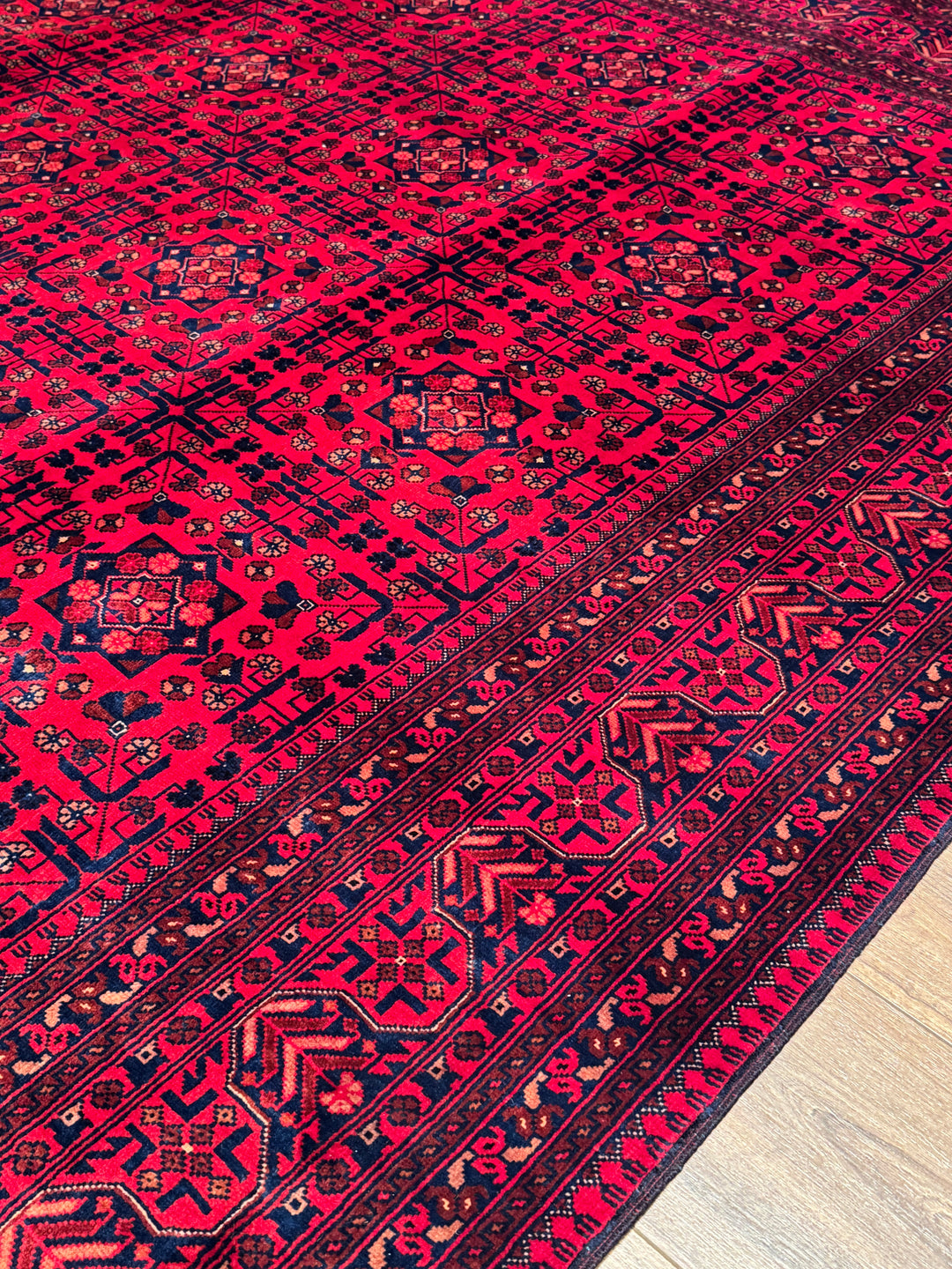 Afgan Halısı Bilcik Orijinal El Dokuması Kök Boya Yün 198x293 5.80 Metrekare - 7x10 ft