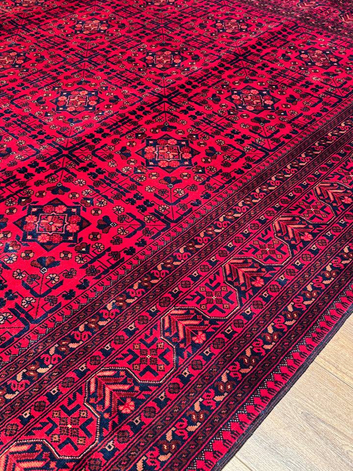 Afgan Halısı Bilcik Orijinal El Dokuması Kök Boya Yün 198x293 5.80 Metrekare - 7x10 ft