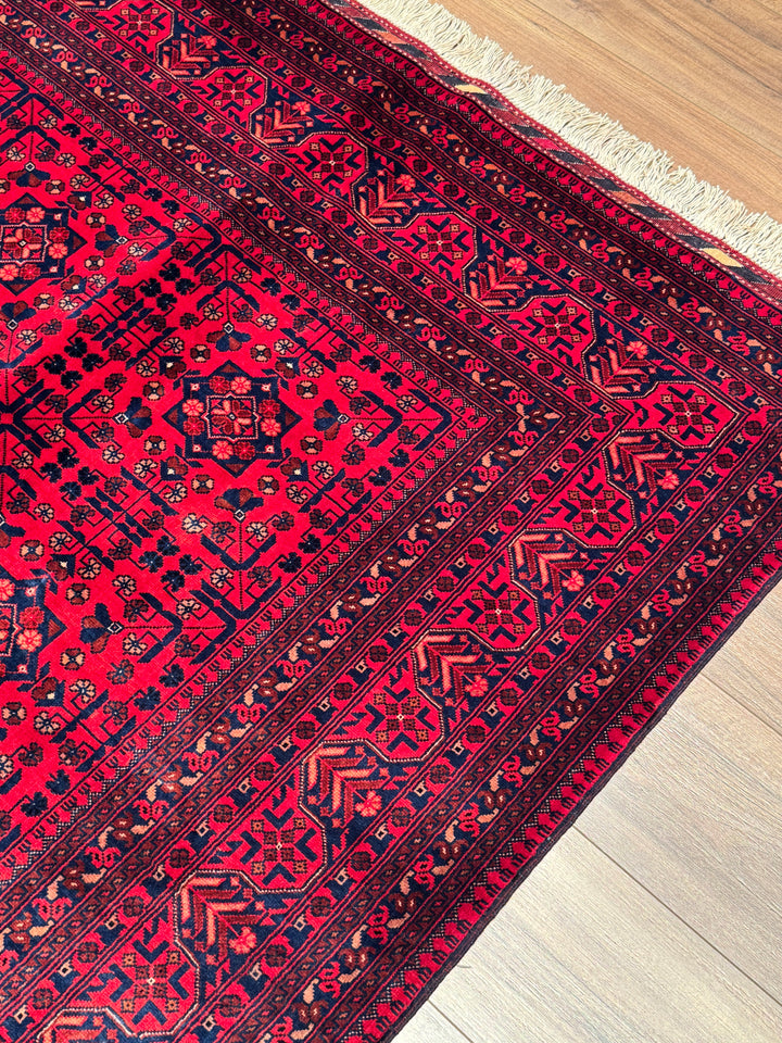 Afgan Halısı Bilcik Orijinal El Dokuması Kök Boya Yün 198x293 5.80 Metrekare - 7x10 ft