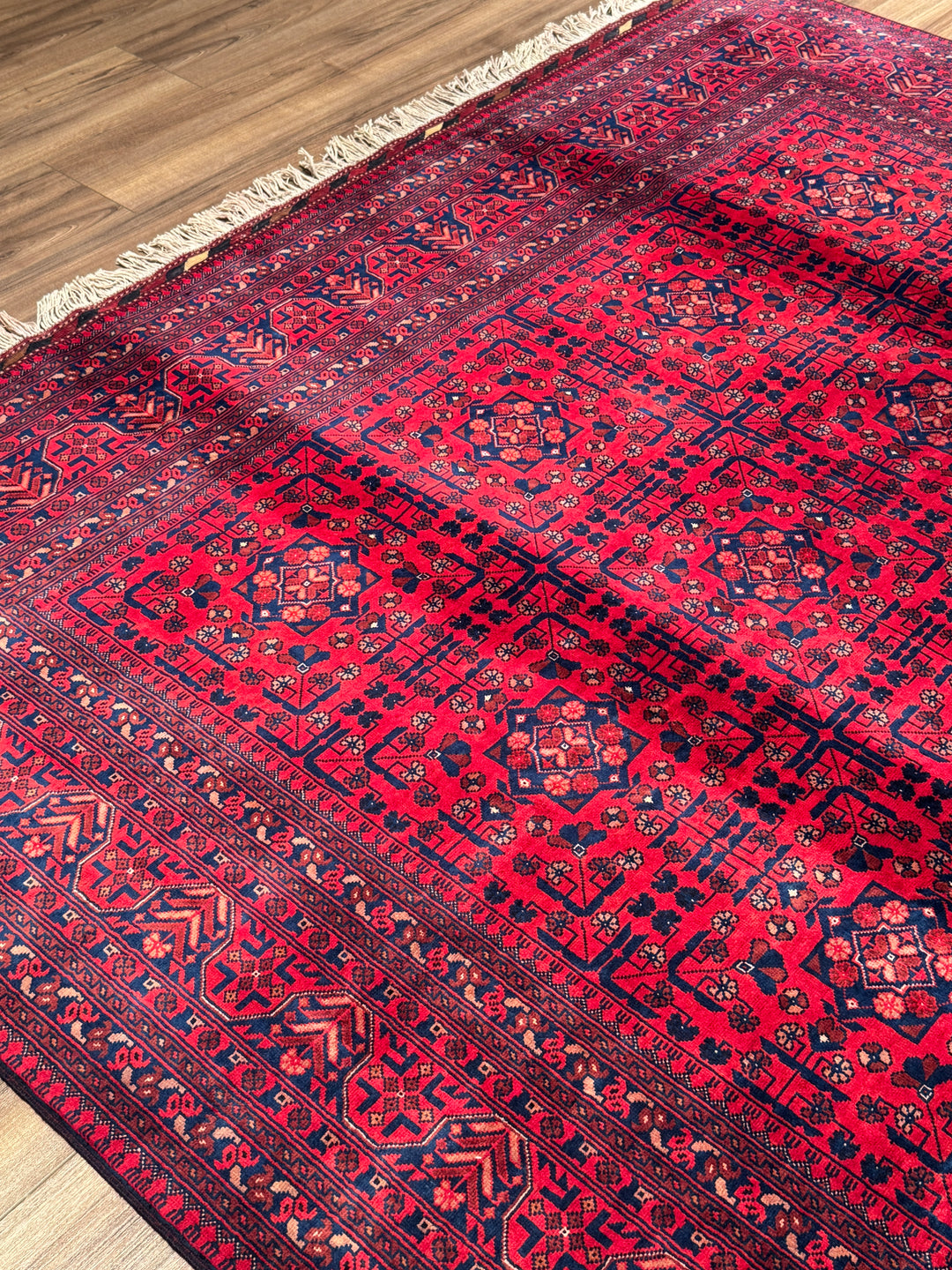 Afgan Halısı Bilcik Orijinal El Dokuması Kök Boya Yün 198x293 5.80 Metrekare - 7x10 ft