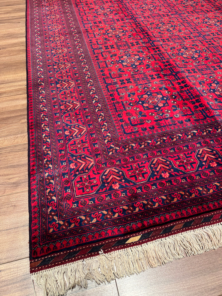 Afgan Halısı Bilcik Orijinal El Dokuması Kök Boya Yün 198x293 5.80 Metrekare - 7x10 ft