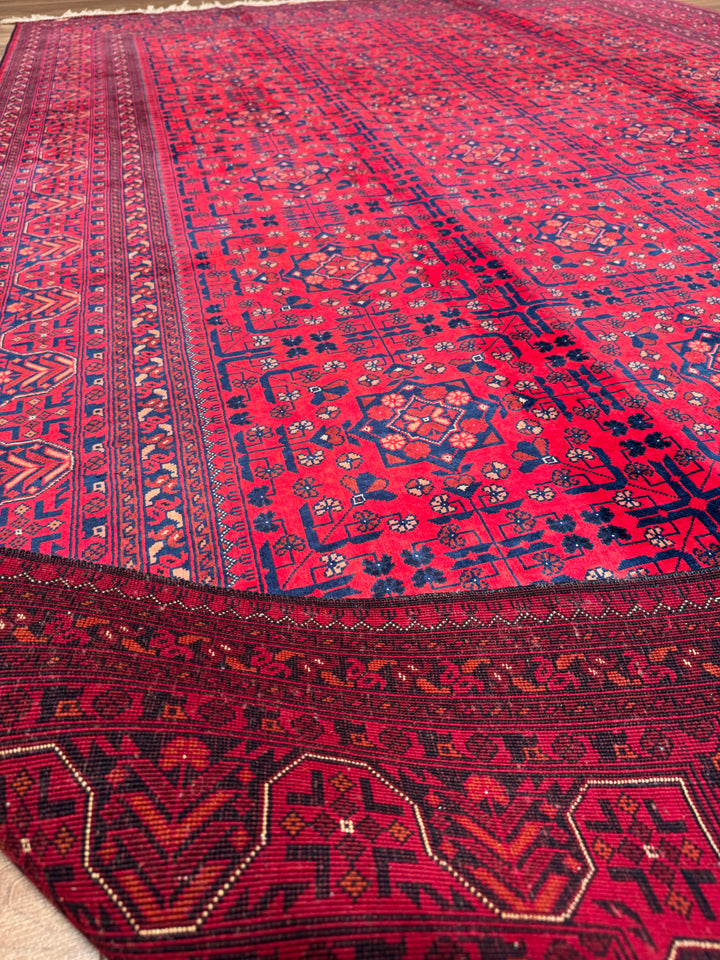 Afgan Halısı Bilcik Orijinal El Dokuması Kök Boya Yün 198x293 5.80 Metrekare - 7x10 ft