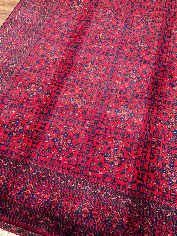 Afgan Halısı Bilcik Orijinal El Dokuması Kök Boya Yün 198x293 5.80 Metrekare - 7x10 ft