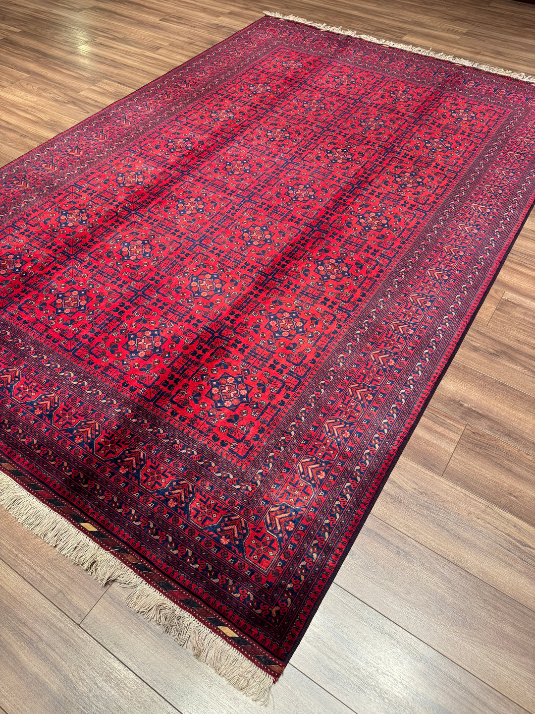 Afgan Halısı Bilcik Orijinal El Dokuması Kök Boya Yün 198x293 5.80 Metrekare - 7x10 ft