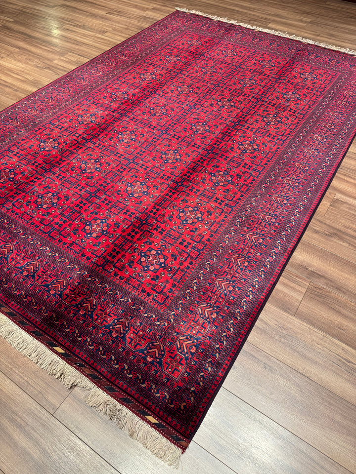 Afgan Halısı Bilcik Orijinal El Dokuması Kök Boya Yün 198x293 5.80 Metrekare - 7x10 ft