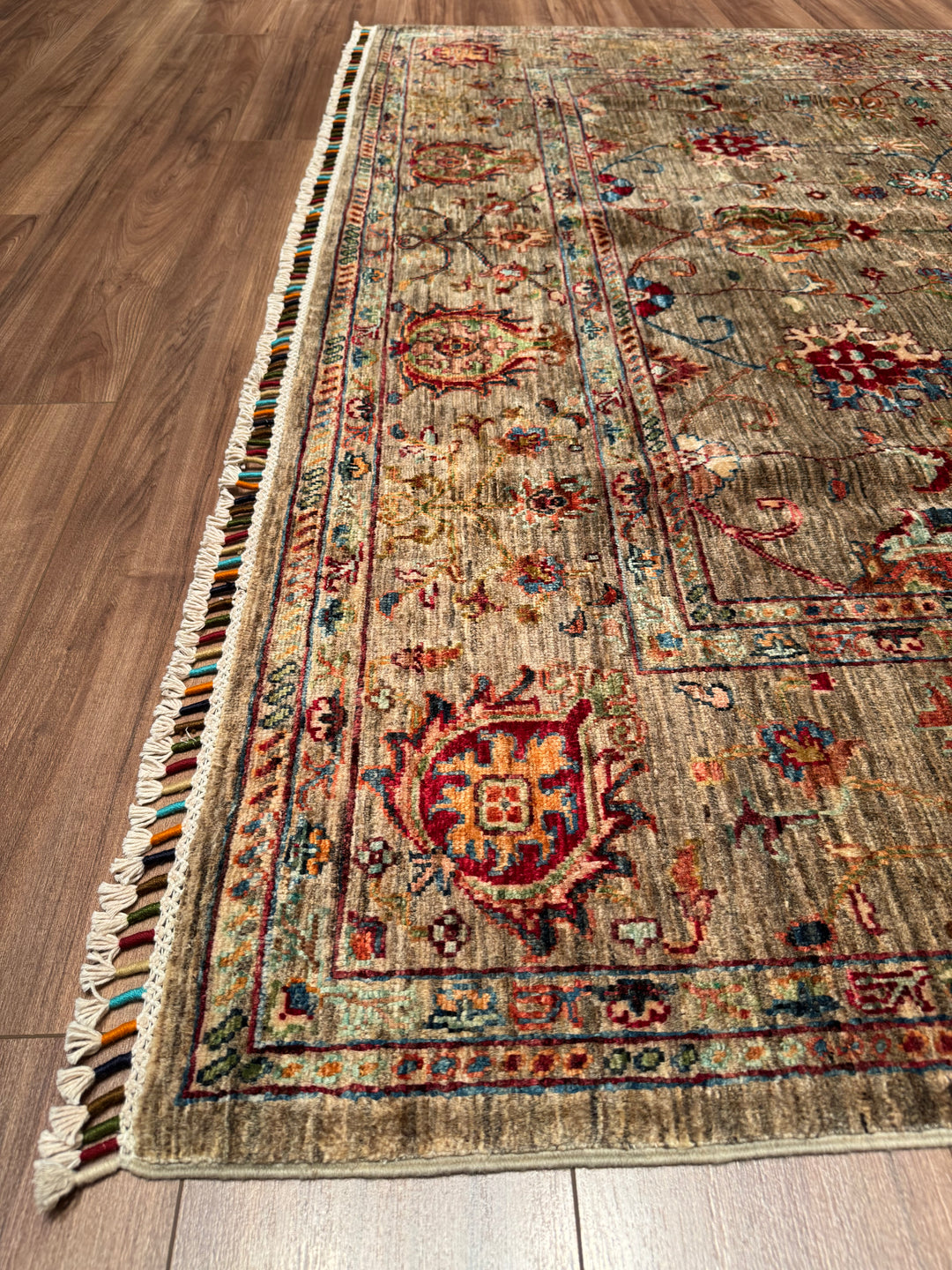 Sultani Binbirgece Original Hand-Woven Brown Vegetable Dyed Wool Carpet 207x302 6.25 Square Meters - 7x10 ft