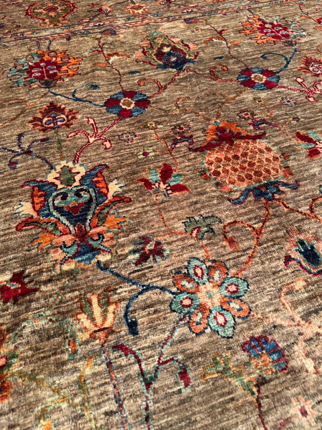 Sultani Binbirgece Original Hand-Woven Brown Vegetable Dyed Wool Carpet 207x302 6.25 Square Meters - 7x10 ft