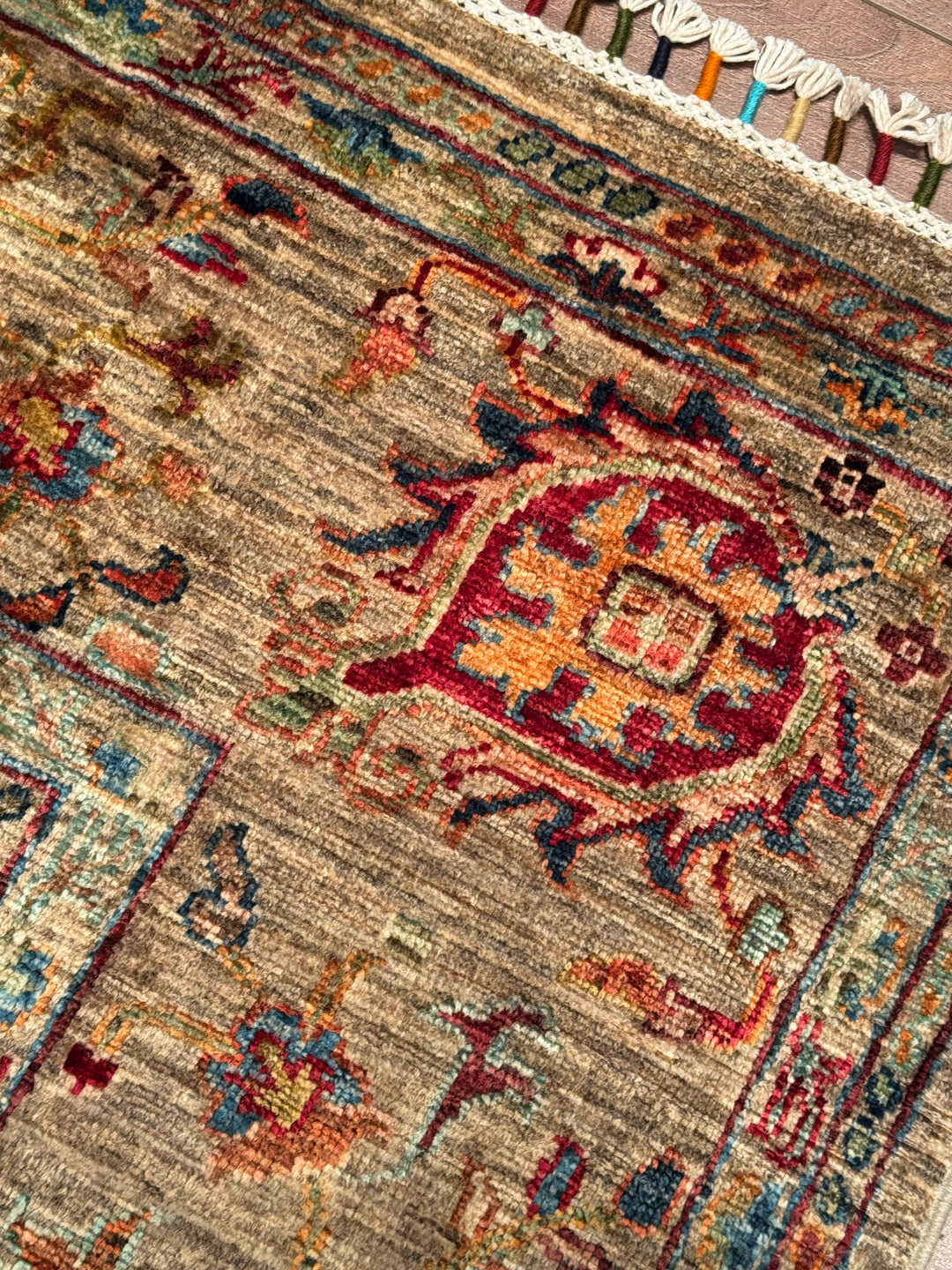 Sultani Binbirgece Original Hand-Woven Brown Vegetable Dyed Wool Carpet 207x302 6.25 Square Meters - 7x10 ft