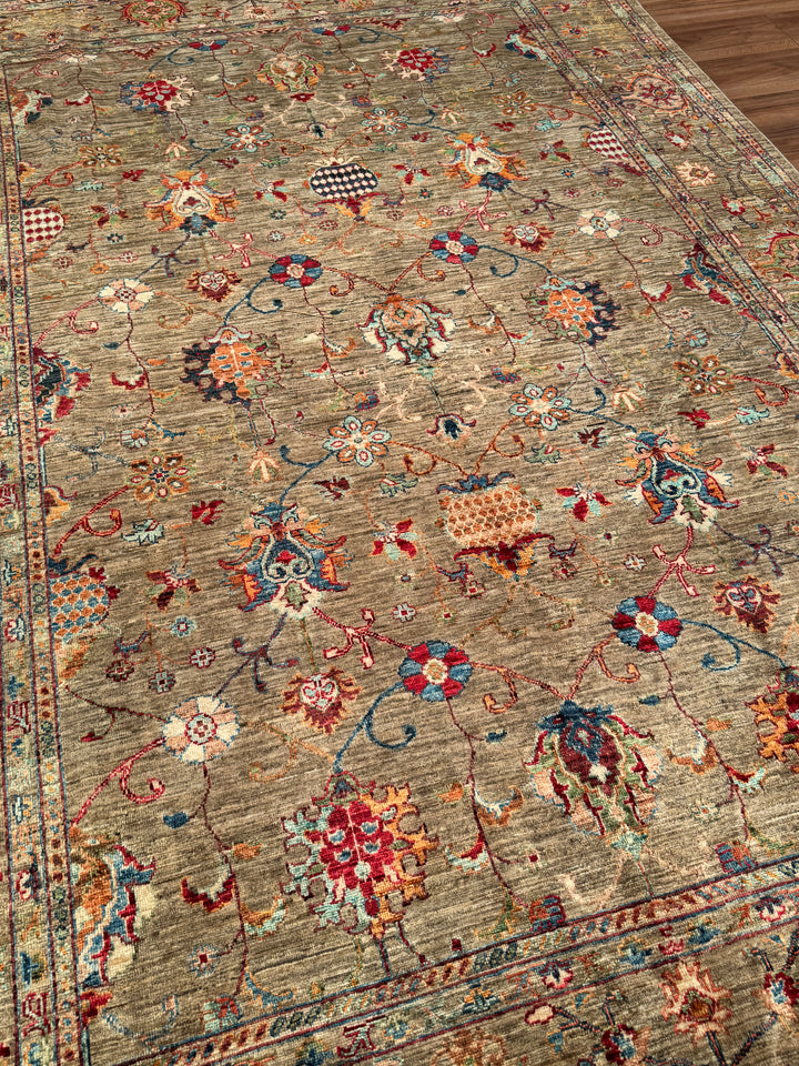 Sultani Binbirgece Original Hand-Woven Brown Vegetable Dyed Wool Carpet 207x302 6.25 Square Meters - 7x10 ft