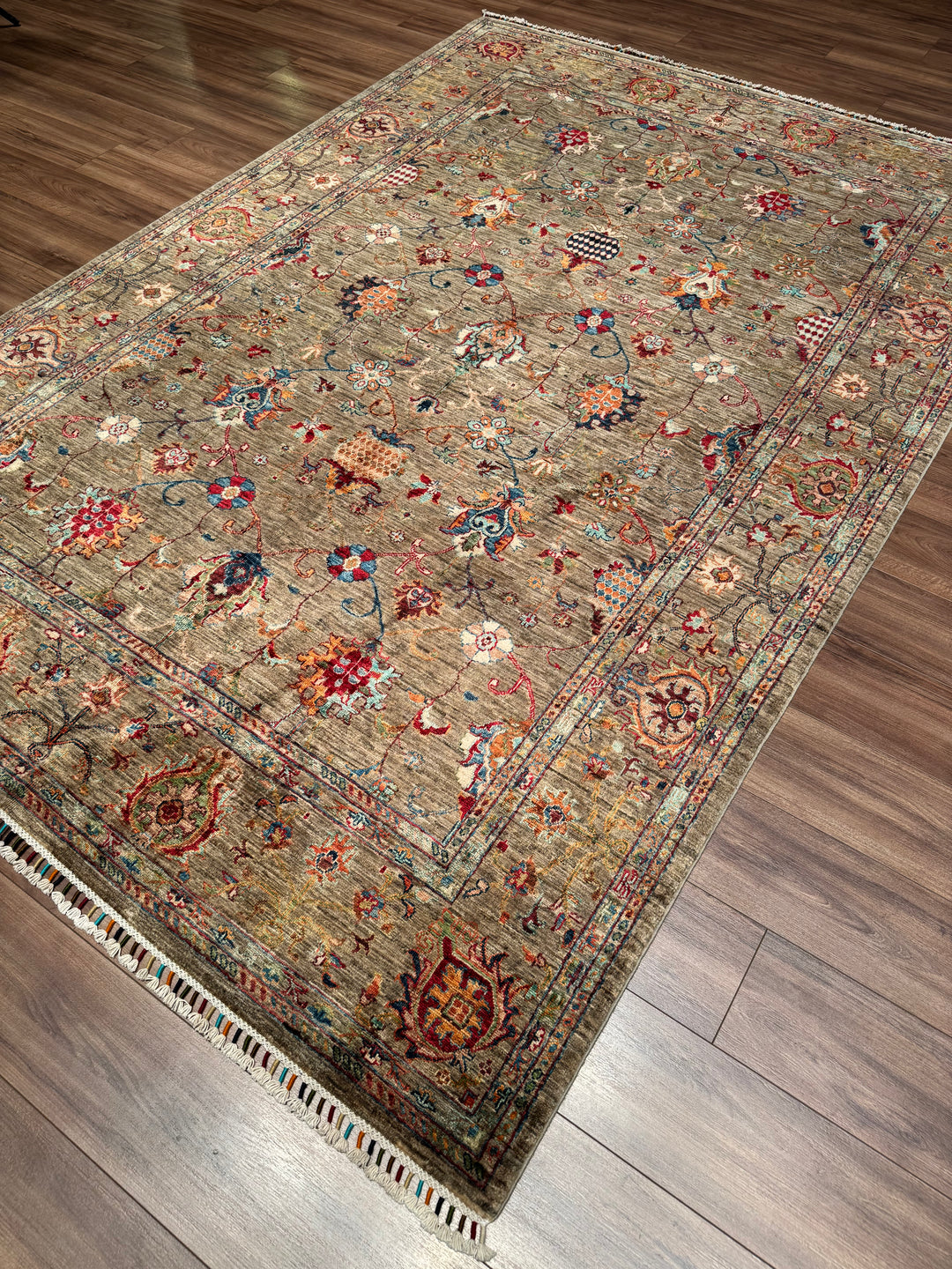 Sultani Binbirgece Original Hand-Woven Brown Vegetable Dyed Wool Carpet 207x302 6.25 Square Meters - 7x10 ft