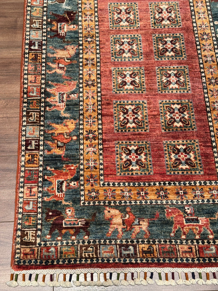 Pazırık Yolluk Orijinal El Dokuması Multi Kök Boya Yün Halı 0.79x255 2.01 Metrekare - 2x8 ft