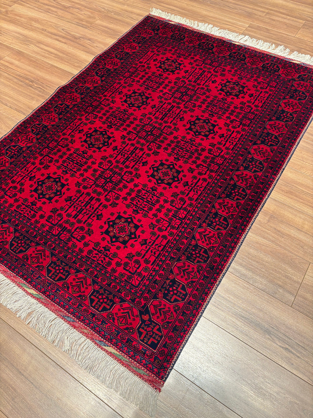 Afgan Halısı Bilcik Orijinal El Dokuması Kök Boya Yün 121x171 2.07 Metrekare - 3x5 ft