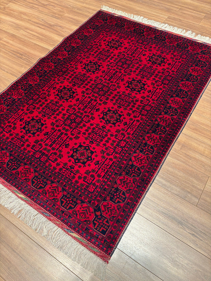 Afgan Halısı Bilcik Orijinal El Dokuması Kök Boya Yün 121x171 2.07 Metrekare - 3x5 ft