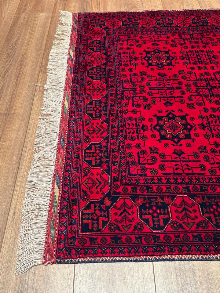 Afgan Halısı Bilcik Orijinal El Dokuması Kök Boya Yün 121x171 2.07 Metrekare - 3x5 ft