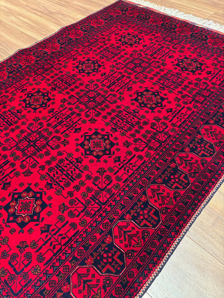 Afgan Halısı Bilcik Orijinal El Dokuması Kök Boya Yün 121x171 2.07 Metrekare - 3x5 ft