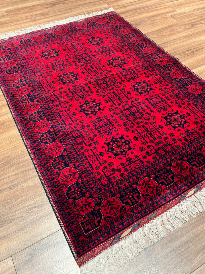 Afgan Halısı Bilcik Orijinal El Dokuması Kök Boya Yün 121x171 2.07 Metrekare - 3x5 ft