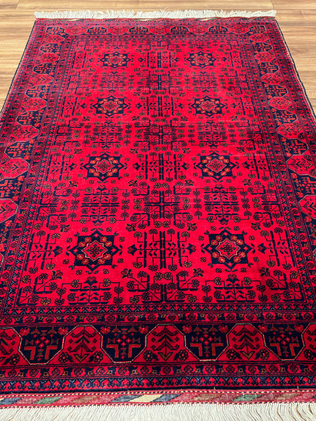 Afgan Halısı Bilcik Orijinal El Dokuması Kök Boya Yün 121x171 2.07 Metrekare - 3x5 ft