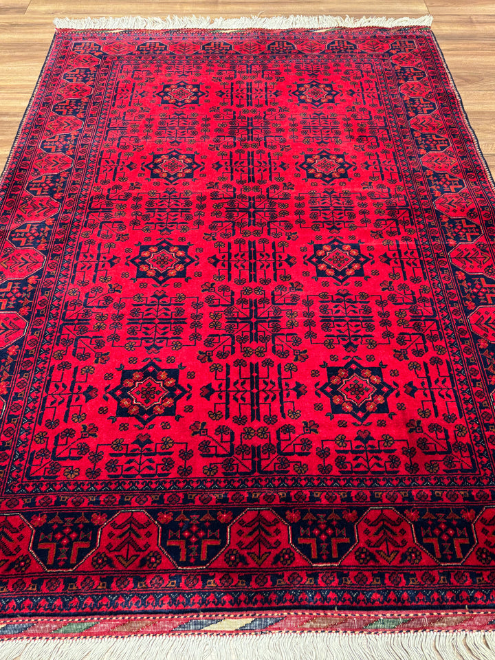 Afgan Halısı Bilcik Orijinal El Dokuması Kök Boya Yün 121x171 2.07 Metrekare - 3x5 ft