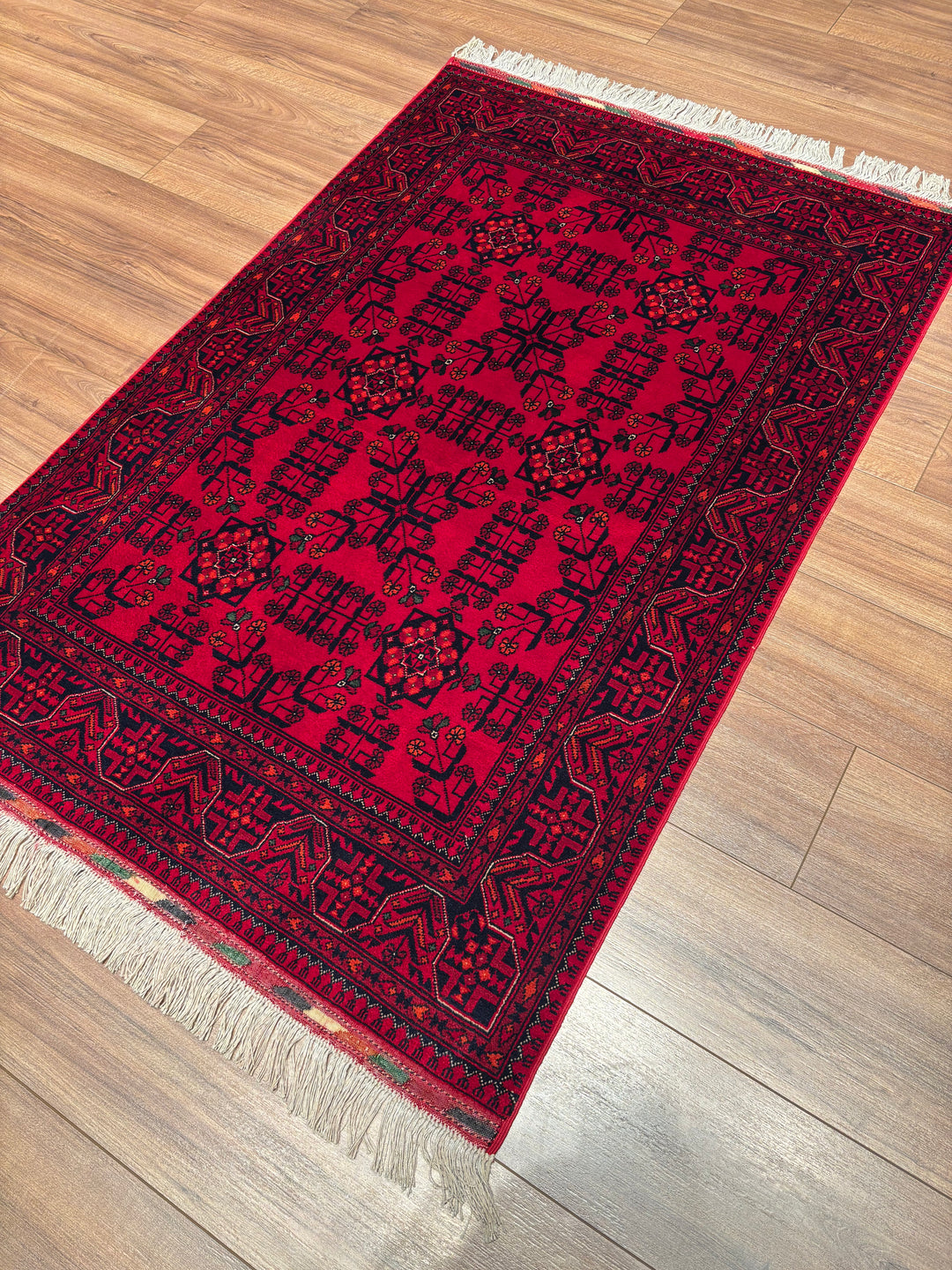 Afgan Halısı Bilcik Orijinal El Dokuması Kök Boya Yün 0.98x148 1.45 Metrekare - 3x5 ft
