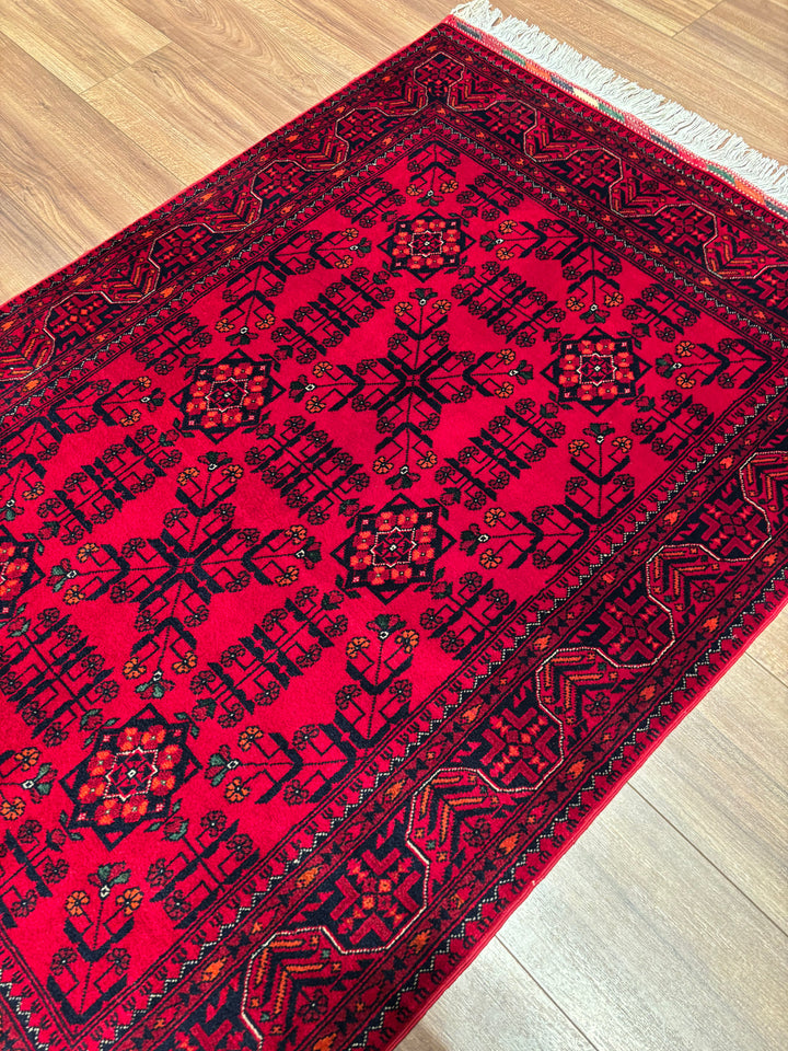 Afgan Halısı Bilcik Orijinal El Dokuması Kök Boya Yün 0.98x148 1.45 Metrekare - 3x5 ft