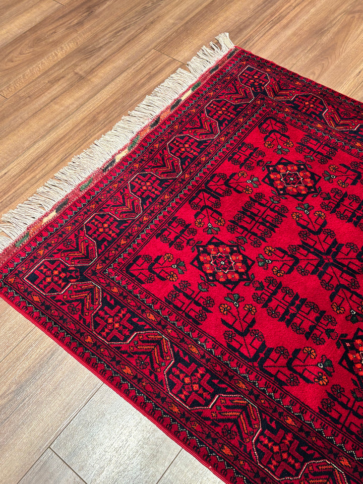 Afgan Halısı Bilcik Orijinal El Dokuması Kök Boya Yün 0.98x148 1.45 Metrekare - 3x5 ft