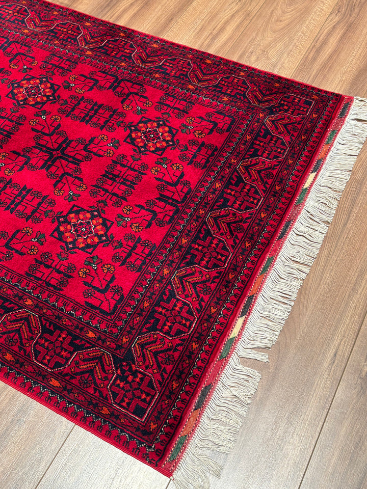 Afgan Halısı Bilcik Orijinal El Dokuması Kök Boya Yün 0.98x148 1.45 Metrekare - 3x5 ft