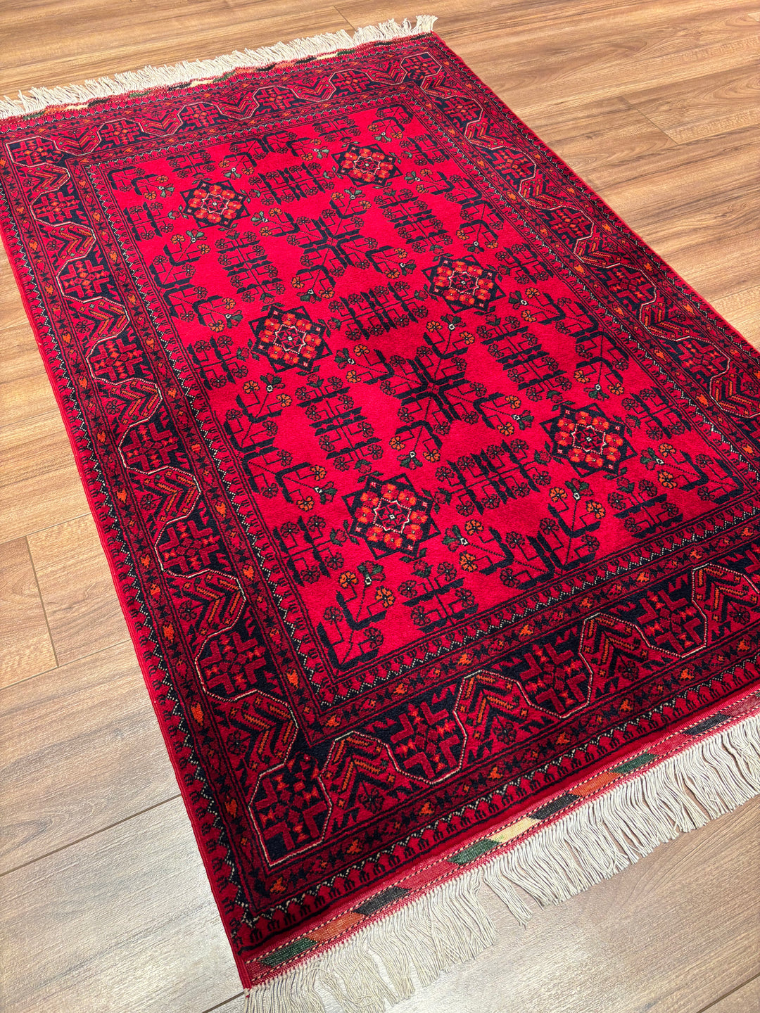 Afgan Halısı Bilcik Orijinal El Dokuması Kök Boya Yün 0.98x148 1.45 Metrekare - 3x5 ft