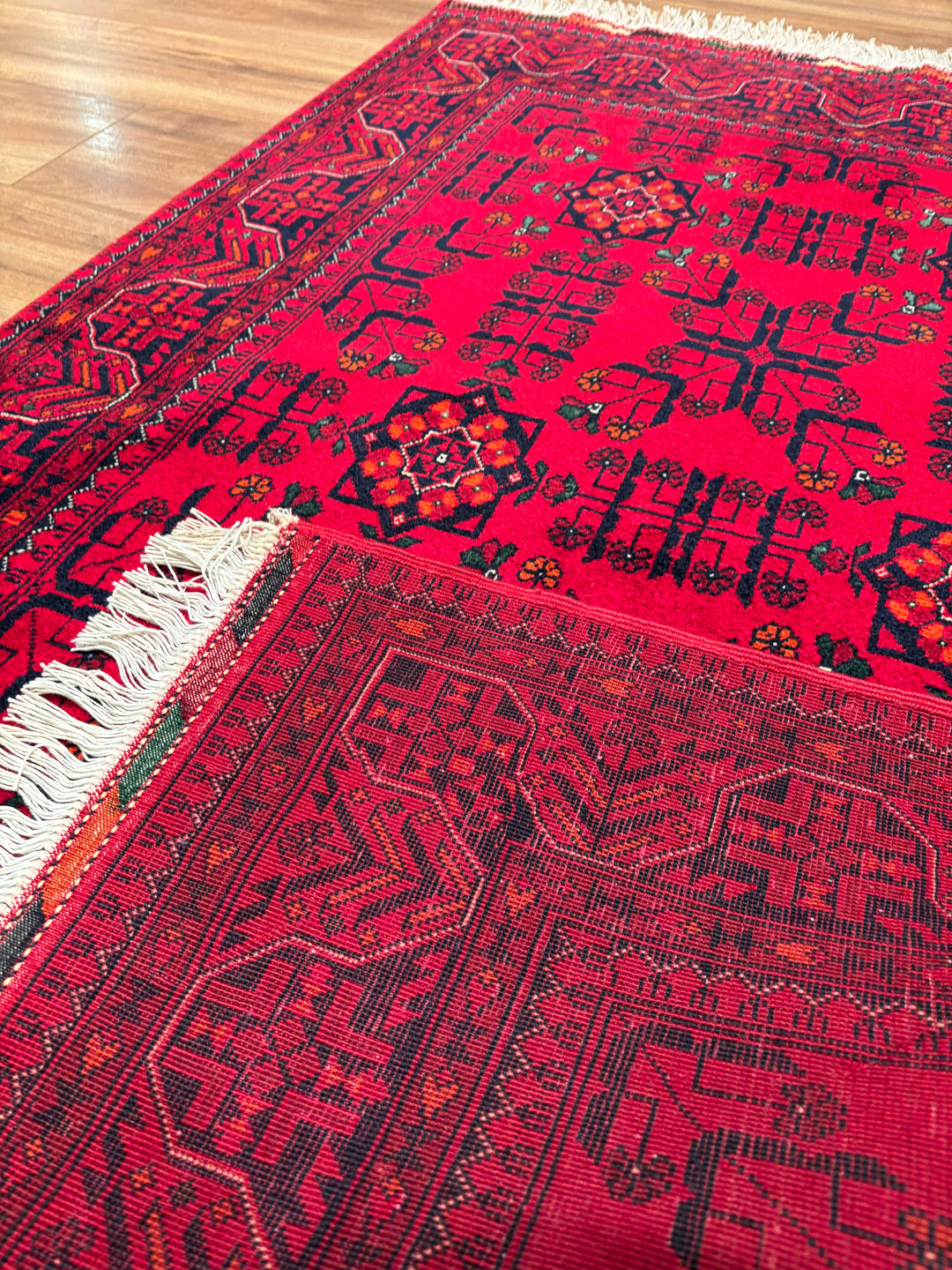 Afgan Halısı Bilcik Orijinal El Dokuması Kök Boya Yün 0.98x148 1.45 Metrekare - 3x5 ft