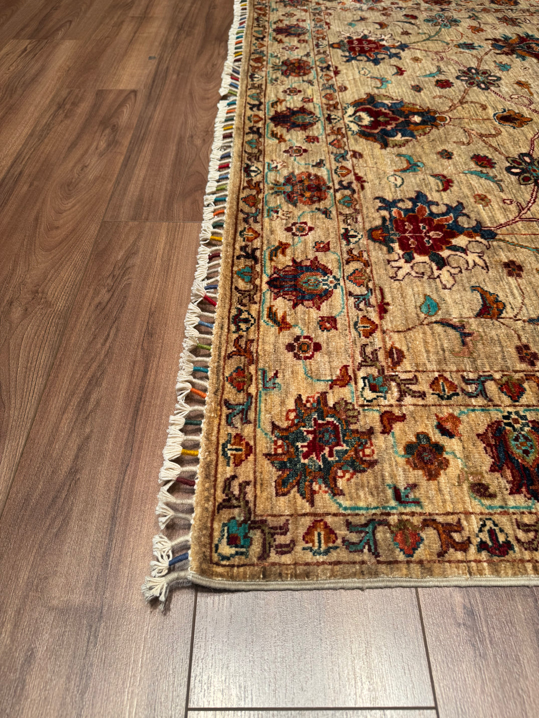 Sultani Binbirgece Original Hand Woven Beige Vegetable Dyed Wool Carpet 170x241 4.10 Square Meters - 5x6 ft