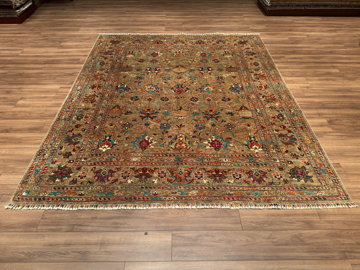 Sultani Binbirgece Original Hand Woven Brown Vegetable Dyed Wool Carpet 248x295 7.32 Square Meters - 8x10ft