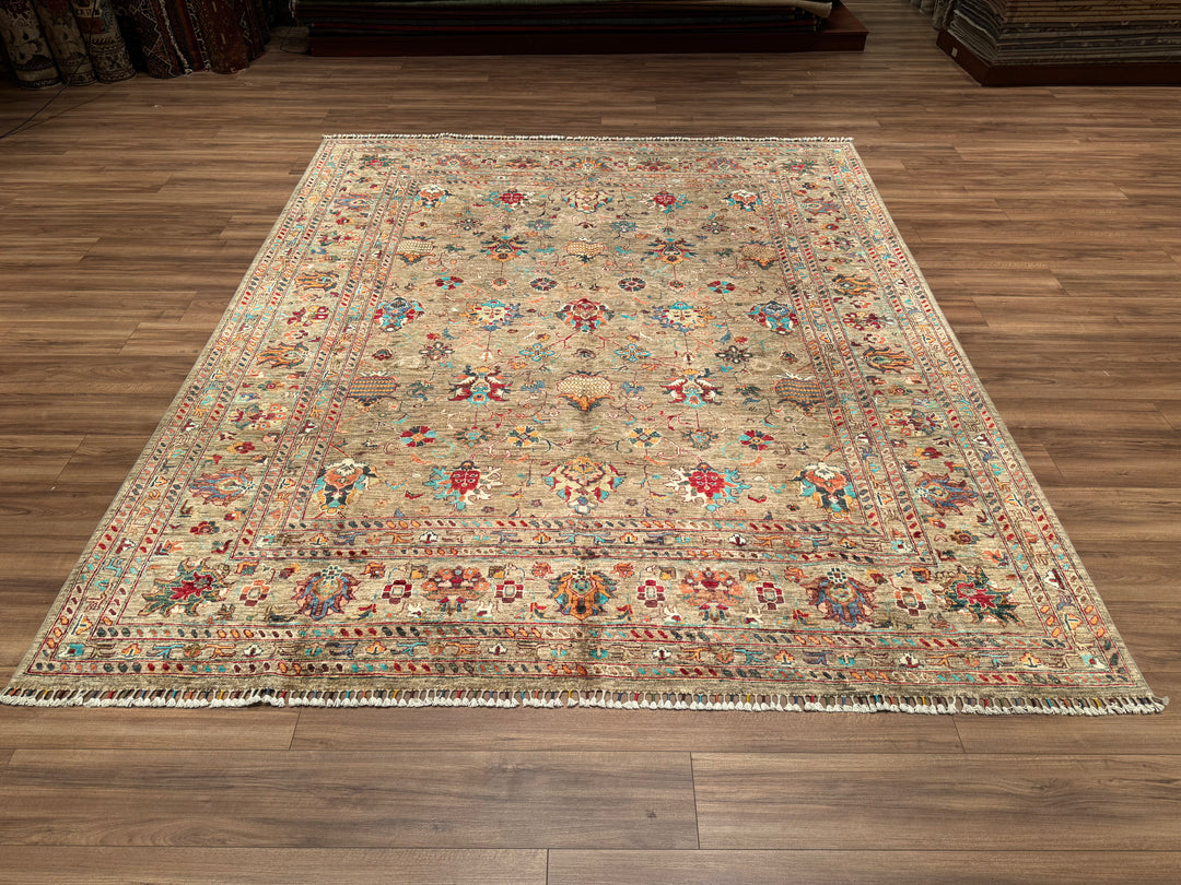 Sultani Binbirgece Original Hand Woven Brown Vegetable Dyed Wool Carpet 248x295 7.32 Square Meters - 8x10ft